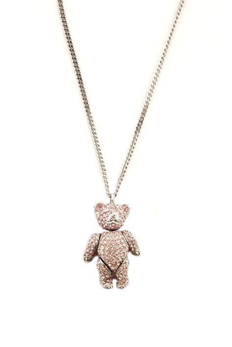 dior crystal teddy bear necklace.